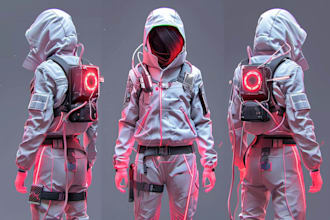 design cyberpunk character, original character design