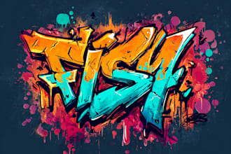 hand draw custom graffiti tags, typography, street art