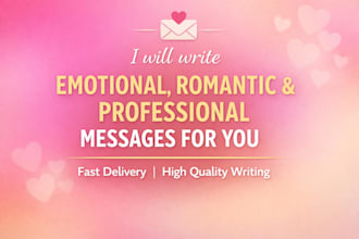 write emotional, romantic or professional messages for you