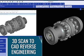 do reverse engineering from 3d scan, stl, obj and photo to step cad model