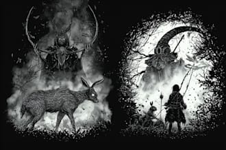 draw a metal, horror, dark art