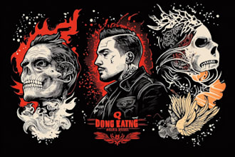 illustration in traditional tattoo or vintage graphic shirt design