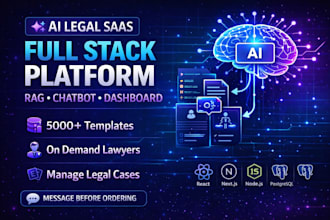 build custom ai legal saas platform, legal web app, rag system, ai saas platform