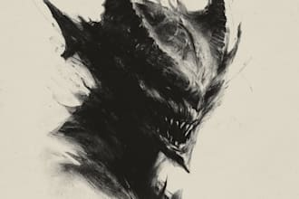 create dark, horror, monsters, creature, or illustrations