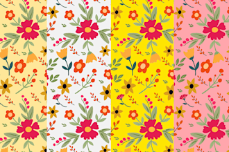 design a unique seamless floral pattern for textile and wallpaper