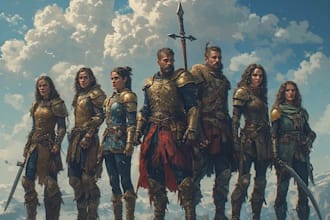 design a dnd party art and group art
