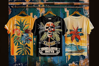 draw vintage retro t shirt clothing illustration design