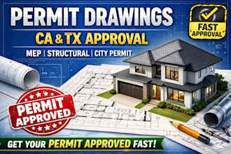 prepare architectural permit drawings and mep plans for city permit approval