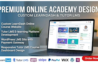 setup learndash or tutor lms online course site with payment gateways