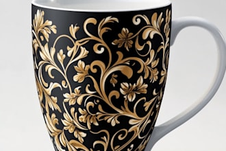 draw coffee mug design, custom mug design