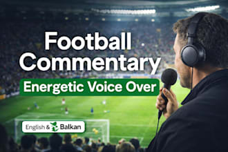 provide football match commentary voice over for your videos
