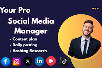 be your social media manager social media posts social media marketing manager