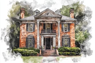 paint watercolor house portrait