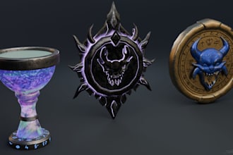 create stylized game assets in both low poly and high poly