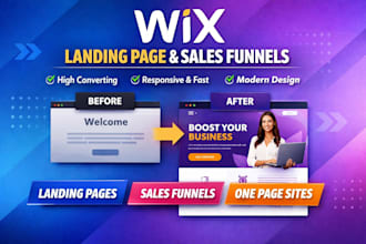 design wix landing page, sales funnel, squeeze page, one page website
