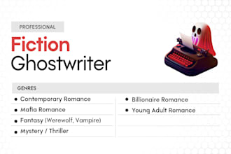 be your professional fiction ghostwriter