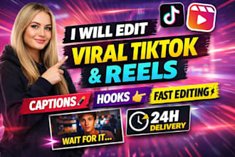 edit viraltiktok or instagram reels with subtitles and hooks
