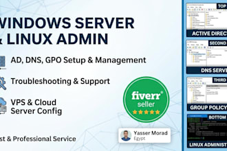 setup and manage servers, active directory, dns and linux servers