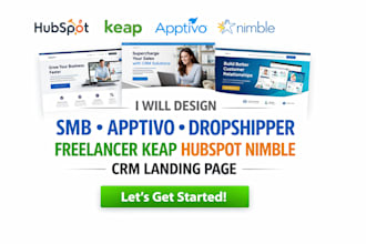 design smb apptivo dropshipper freelancer keap hubspot nimble CRM landing page
