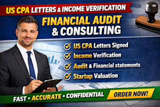 prepare and sign US CPA letter income verification, audit