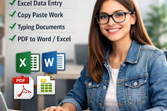 fast data entry and typing job