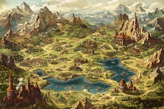 make fantasy map illustration