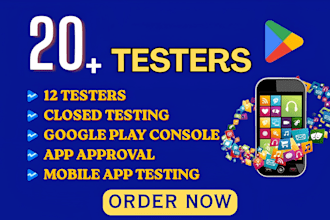 provide 20 app testers for 14 days google play closed testing
