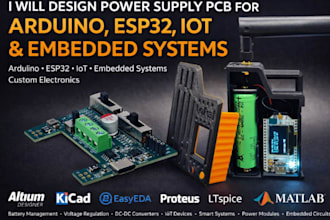 design power supply pcb for arduino, esp32, iot and embedded systems