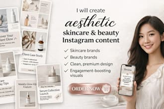 create aesthetic skincare or beauty instagram content
