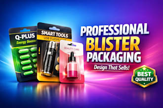 design professional blister card packaging and 3d mockups
