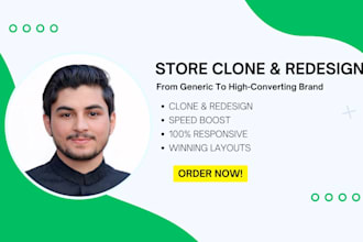 build, clone shopify store or redesign shopify website for dropshipping store