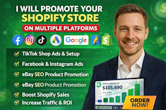 do shopify website promotion on tiktok shop ebay google shopping facebook ads