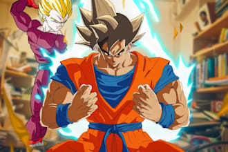 draw you in dragon ball z portrait style