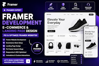 framer development, framer ecommerce, fix framer landing design as framer expert