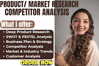 do product market research, business plan, swot analysis, competitor analysis