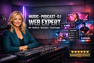 music wordpress website wix music website design podcast website dj web