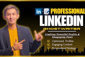 be your linkedin ghostwriter and copywriter for your quality blog post, article