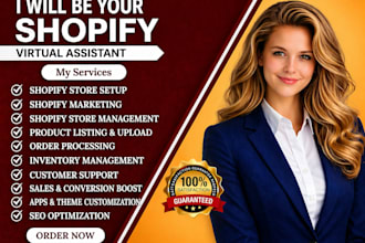 be your shopify virtual assistant, shopify marketing, and shopify store manager