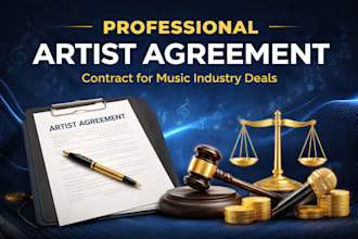 write a professional artist agreement contract for music industry deals