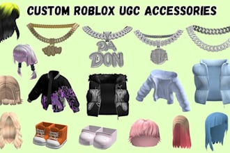 design custom roblox ugc accessories layered clothing game assets chain and hair