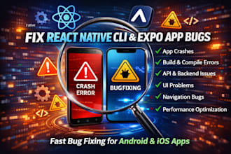 fix bugs and errors in the react native cli and expo mobile app