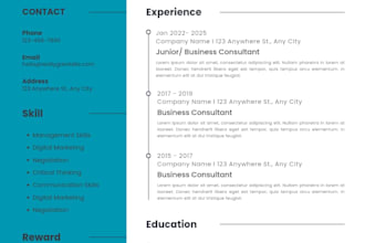 design a professional CV with cover letter