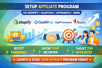 setup affiliate program on shopify goaffpro uppromote awin affiliate recruitment