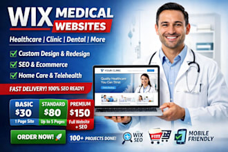 design wix medical website healthcare clinic dental doctor wix website