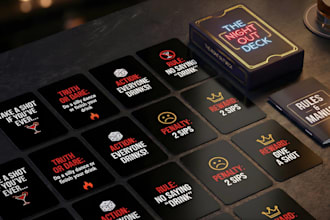 design playing card game adult drinking card deck party card box mockup rulebook