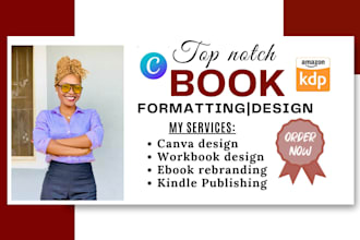 do book formatting, workbook rebrand or ebook design for fitness on canva