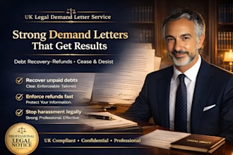 be a qualified UK solicitor for demand letter, cease and desist and debit refund