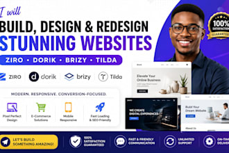 build ziro dorik brizy tilda website design ecommerce business website redesign