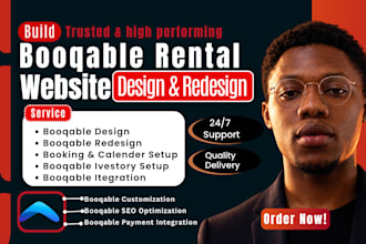 design or redesign a professional booqable rental website online booking