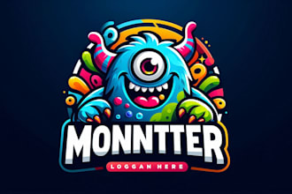 do a unique monster mascot logo for your brand or sports team